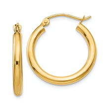 Load image into Gallery viewer, 14K Polished 2.5mm Tube Hoop Earrings
