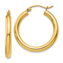 Load image into Gallery viewer, 14k Polished 3mm Tube Hoop Earrings
