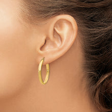 Load image into Gallery viewer, 14k Polished 3.5mm Oval Hoop Earrings
