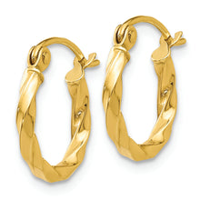 Load image into Gallery viewer, 14k Twist Polished Hoop Earring
