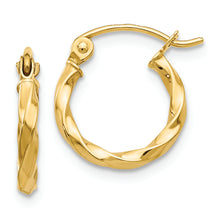 Load image into Gallery viewer, 14k Twist Polished Hoop Earring
