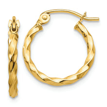 Load image into Gallery viewer, 14k Twist Polished Hoop Earring
