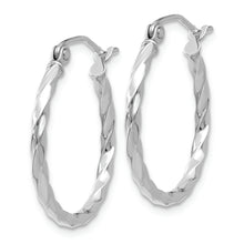 Load image into Gallery viewer, 14k WG Twist Polished Hoop Earring
