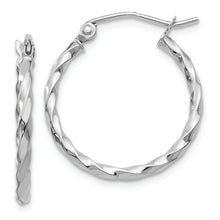 Load image into Gallery viewer, 14k WG Twist Polished Hoop Earring
