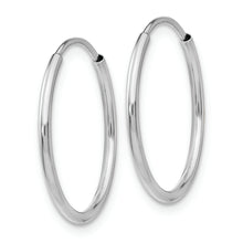 Load image into Gallery viewer, 14k White Gold 1.20mm Polished Endless Tube Hoop Earrings
