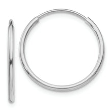 Load image into Gallery viewer, 14k White Gold 1.20mm Polished Endless Tube Hoop Earrings

