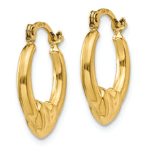 Load image into Gallery viewer, 14K Hollow Heart Hoop Earrings
