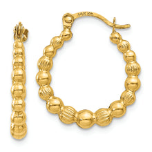 Load image into Gallery viewer, 14K Beaded Hoop Earrings
