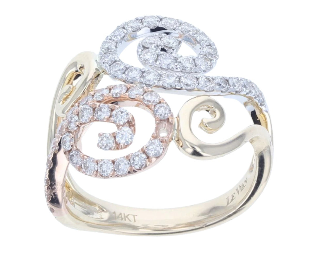 14K Tri Color Gold Ring | Nude Diamonds™ 1 cts.