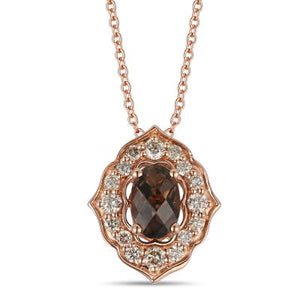 14K Strawberry Gold® Pendant | Chocolate Quartz® 3/8 cts. | Nude Diamonds™ 1/5 cts.