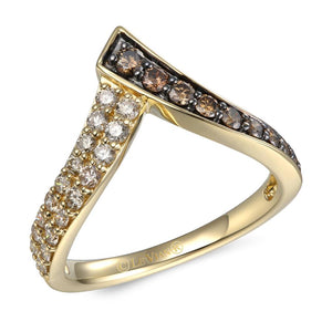 14K Honey Gold™ Ring | Chocolate Diamonds® 1/3 cts., Nude Diamonds™ 3/8 cts.