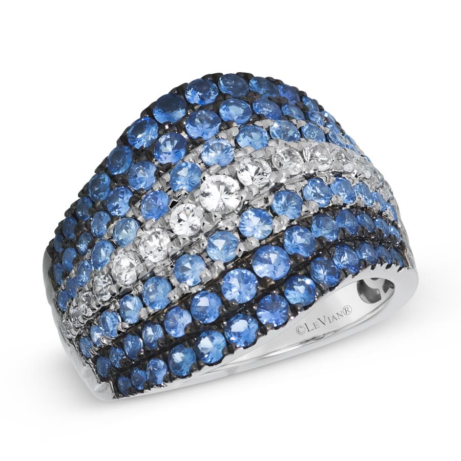 14K Vanilla Gold® Ring | Denim Ombré® Sapphire 2 cts., Vanilla Sapphire™ 1/2 cts.