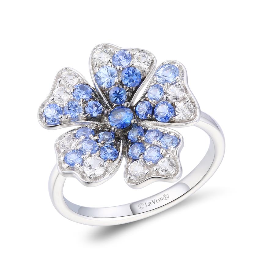 14K Vanilla Gold® Ring | Denim Ombré® Sapphire 1 cts., Vanilla Sapphire™ 3/8 cts.