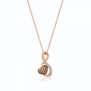 14K Strawberry Gold® Pendant | Chocolate Diamonds® 1/4 cts., Vanilla Diamonds® 1/6 cts.