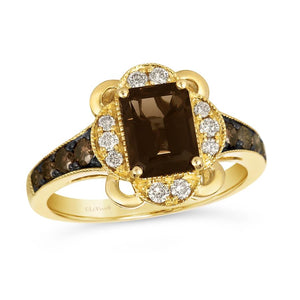 14K Honey Gold™ Ring | Chocolate Quartz® 1 1/6 cts. | Chocolate Diamonds® 1/3 cts., Nude Diamonds™ 1/5 cts.