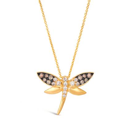 Le Vian Ombre® Pendant featuring 1/5 cts. Chocolate Ombré® Diamonds, 1/6 cts. Nude Diamonds™ set in 14K Honey Gold
