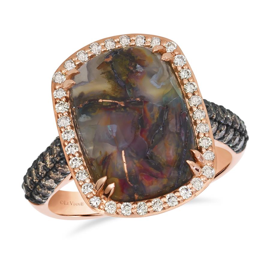 14K Strawberry Gold® Ring | Chocolate Aquadite™ 4 3/4 cts. | Chocolate Diamonds® 1/2 cts., Nude Diamonds™ 1/4 cts.