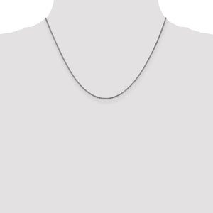 1.05mm Box Chain Necklace Solid 14K White Gold 18"
