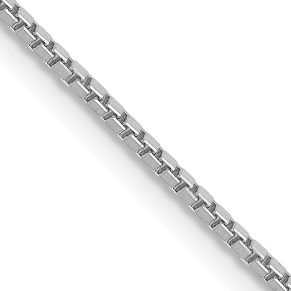 1.05mm Box Chain Necklace Solid 14K White Gold 18