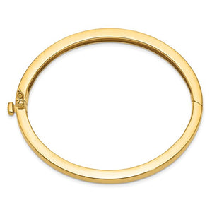 14k 6.3mm Polished Solid Hinged Bangle Bracelet