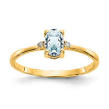 Load image into Gallery viewer, 14k Diamond &amp; Aquamarine Birthstone Ring

