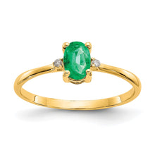 Load image into Gallery viewer, 14k Diamond &amp; Emerald Birthstone Ring
