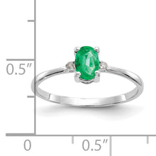 Load image into Gallery viewer, 14k White Gold Diamond &amp; Emerald Birthstone Ring
