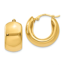 Load image into Gallery viewer, 14k Wide Puffed Hoop Earrings
