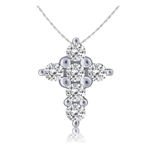 14 Karat White Gold Cross Pendant