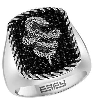 Effy Silver Spinel Snake Ring