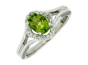 Peridot & Diamond Ring