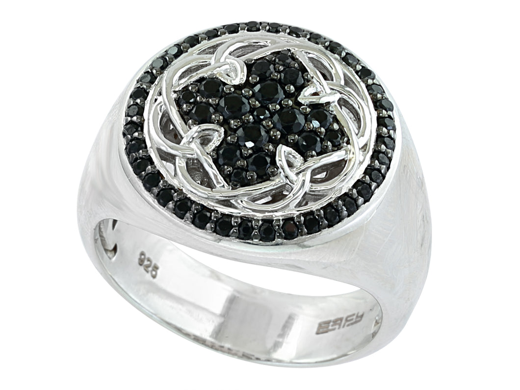 Effy Sterling Silver and Black Spinel Ring