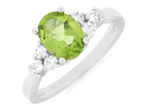 Peridot & Diamond Dinner Ring