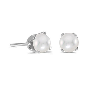 14 karat white gold 4mm Pearl stud earrings.