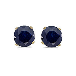 14 karat yellow gold 5mm Blue Sapphire stud earrings.