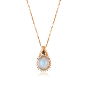 Le Vian® Pendant featuring a Neopolitan Opal®, Chocolate Diamonds®, and Vanilla Diamonds set in 14k Strawberry Gold® Stone Breakdown: 1 5/8ct Neopolitan Opal, 1/20cttw Chocolate Diamonds, and 1/5cttw Vanilla Diamonds