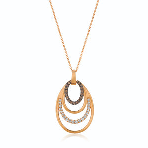 Le Vian Chocolatier® Pendant featuring 1/4 cts. Vanilla Diamonds®, 1/5 cts. Chocolate Diamonds® set in 14K Strawberry Gold®