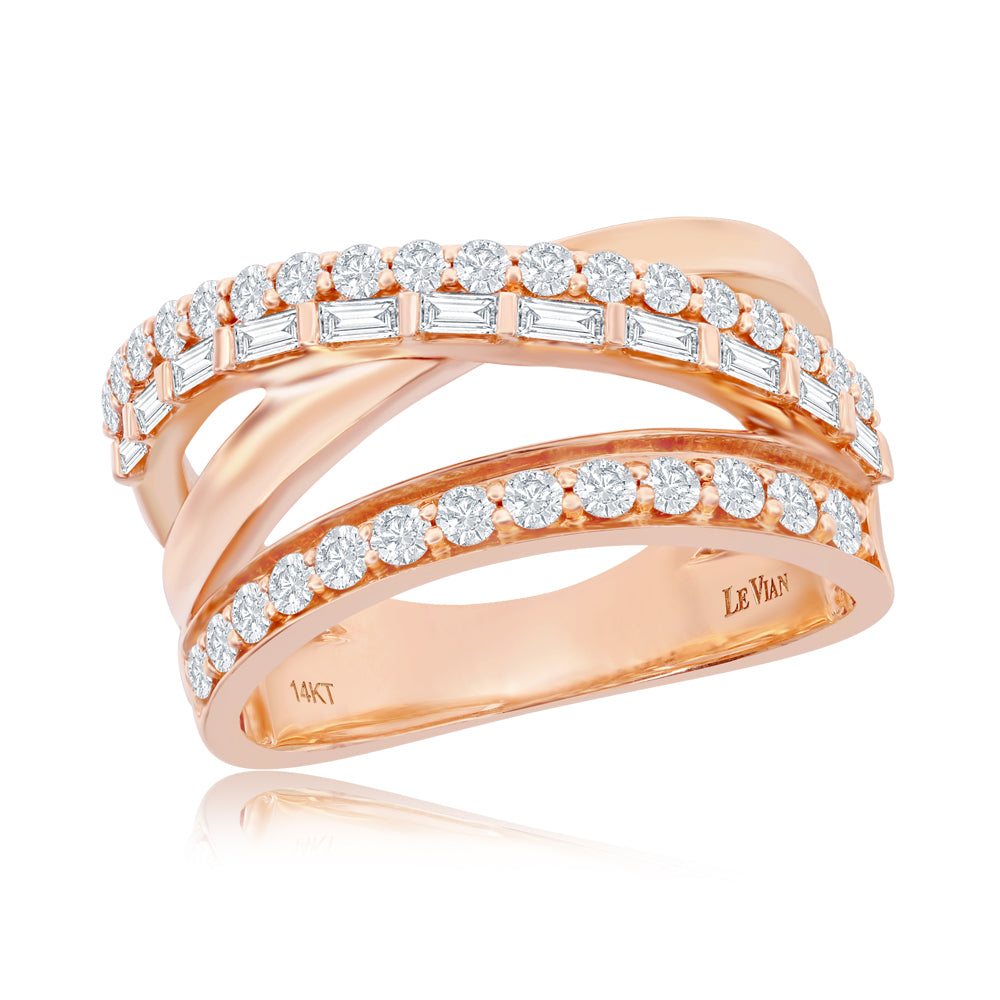 Le Vian Creme Brulee® Ring featuring 5/8 cts. Nude Diamonds, 1/5 cts. Vanilla Diamonds® set in 14K Strawberry Gold®