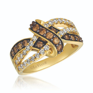 Le Vian Creme Brulee® Ring featuring 1/2 cts. Chocolate Diamonds®, 1/2 cts. Nude Diamonds set in 14K Honey Gold