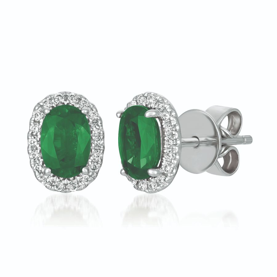 Le Vian® Earrings featuring 3/4 cts. Costa Smeralda Emeralds, 1/8 cts. Vanilla Diamonds® set in 14K Vanilla Gold®