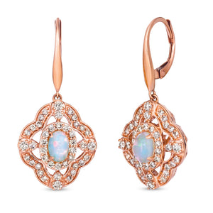 Le Vian Creme Brulee® Earrings featuring 3/8 cts. Neopolitan Opal?, 7/8 cts. Nude Diamonds set in 14K Strawberry Gold®