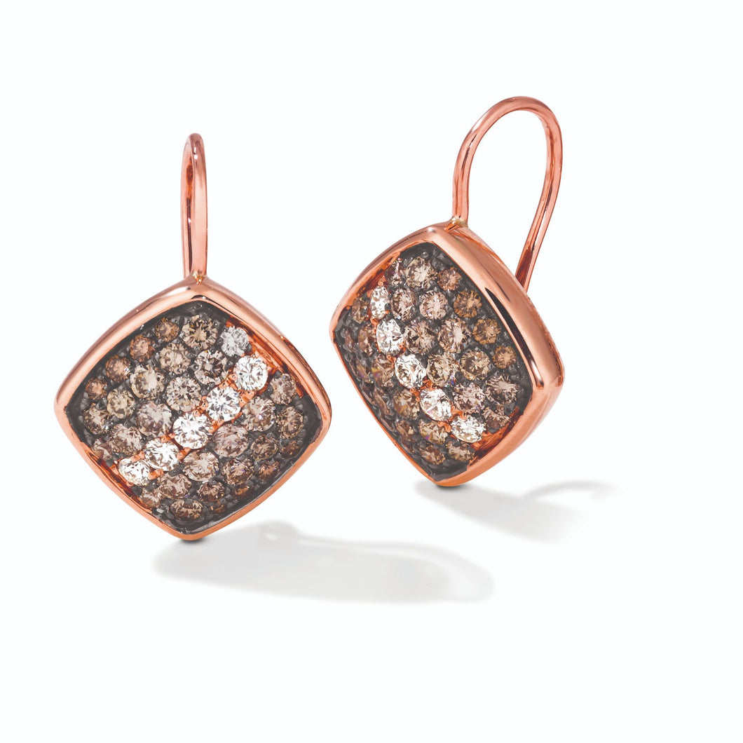 Le Vian Ombre Earrings featuring 1  1/4 cts. Ombre Diamonds, 1/3 cts. Vanilla Diamonds® set in 14K Strawberry Gold®