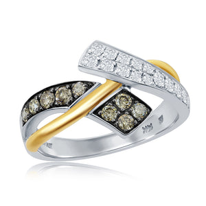 Le Vian Chocolatier® Ring featuring 1/3 cts. Chocolate Diamonds®, 1/4 cts. Vanilla Diamonds® set in 14K Two Tone Gold