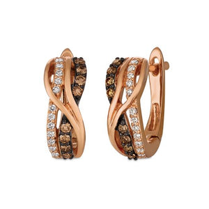 Le Vian Chocolatier® Earrings featuring 1/4 cts. Chocolate Diamonds®, 1/8 cts. Vanilla Diamonds® set in 14K Strawberry Gold®