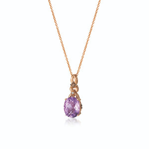 Le Vian Chocolatier® Pendant featuring 2 cts. Grape Amethyst, 1/20 cts. Chocolate Diamonds®, Vanilla Diamonds® set in 14K Strawberry Gold®