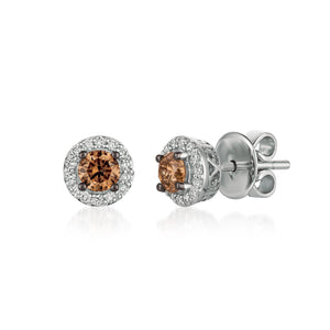 Le Vian Chocolatier® Earrings featuring 1/2 cts. Chocolate Diamonds®, 1/6 cts. Vanilla Diamonds® set in 14K Vanilla Gold®