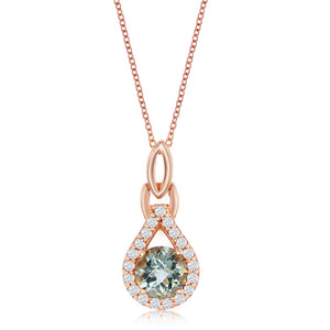 Le Vian® Pendant featuring 1/2 cts. Mint Julep Quartz, 1/6 cts. Vanilla Diamonds® set in 14K Strawberry Gold®