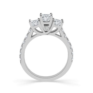 PRINCESS 3 STONE RING WITH SIDES