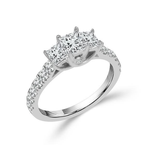 PRINCESS 3 STONE RING WITH SIDES